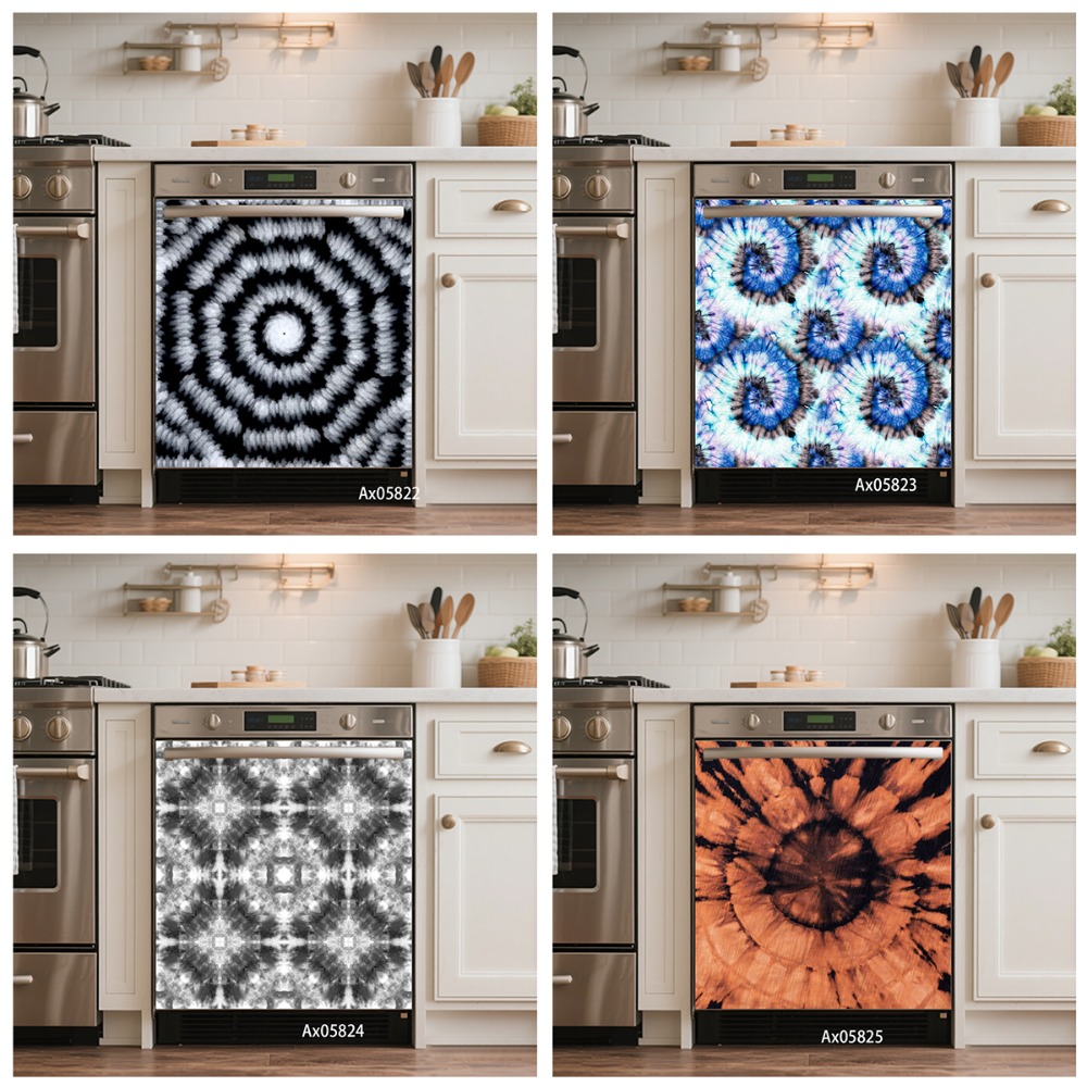 Shibori Tie Dye - Autocollant mural décoratif Bohème Tie-Dye Spirale
