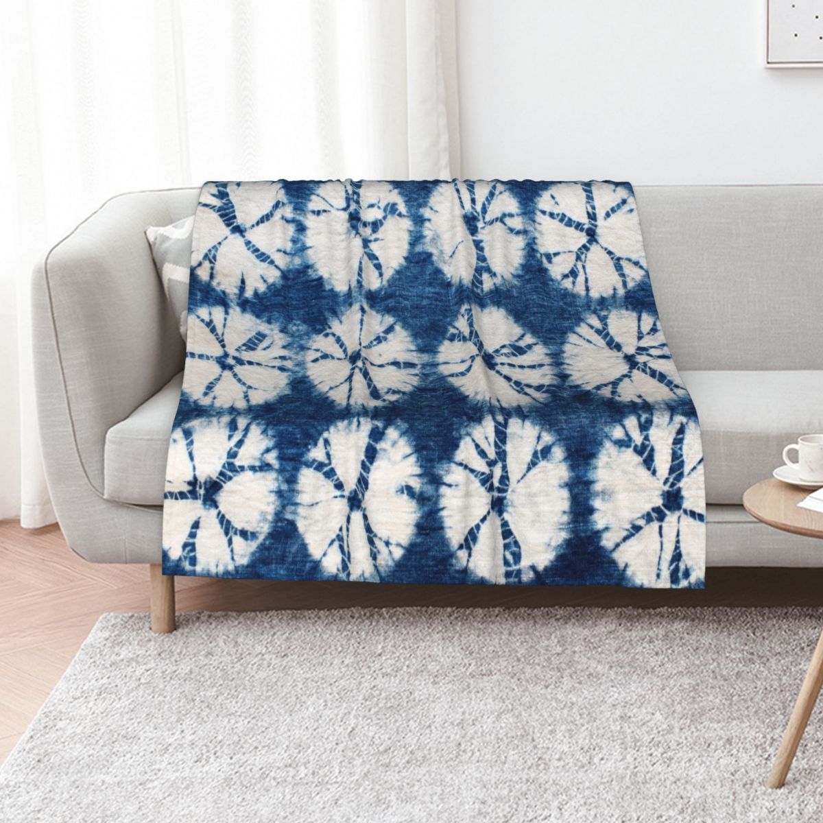 Shibori Tie Dye - Couverture en fausse fourrure douce et