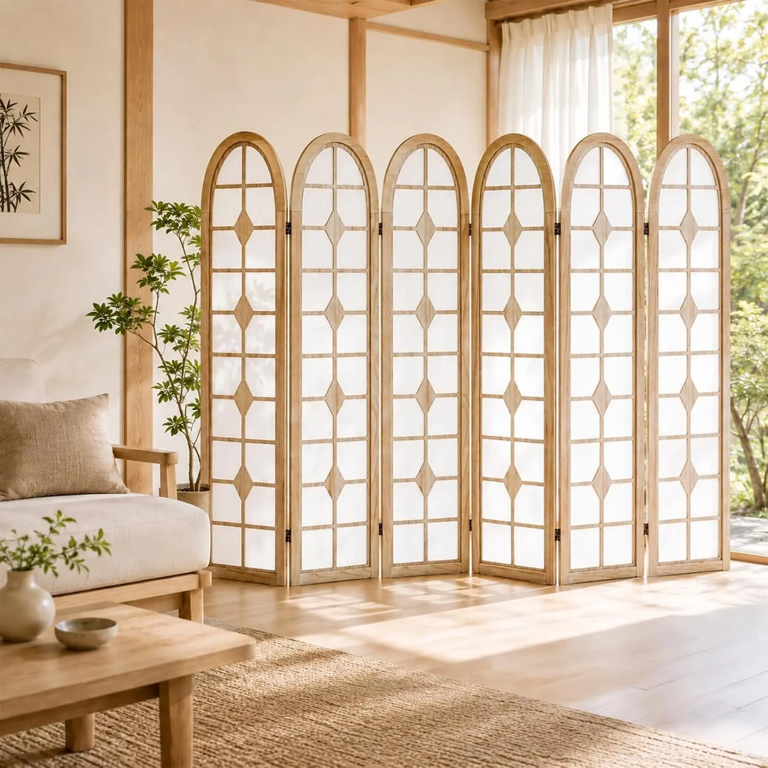 Shoji Screen Divider - Paravent Shoji à 6 panneaux, écran