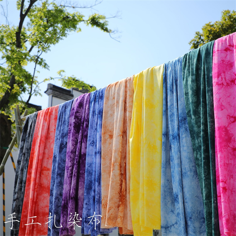 Shibori Tie Dye - Tissu bohème Shibori en rayonne, 1m,