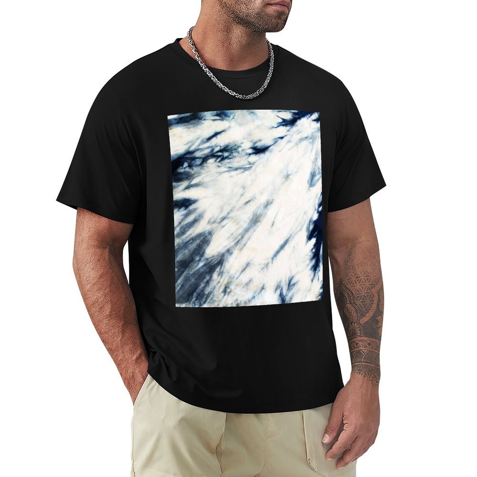 Shibori Tie Dye - T-shirt Shibori Indigo Marble Tie Dye,