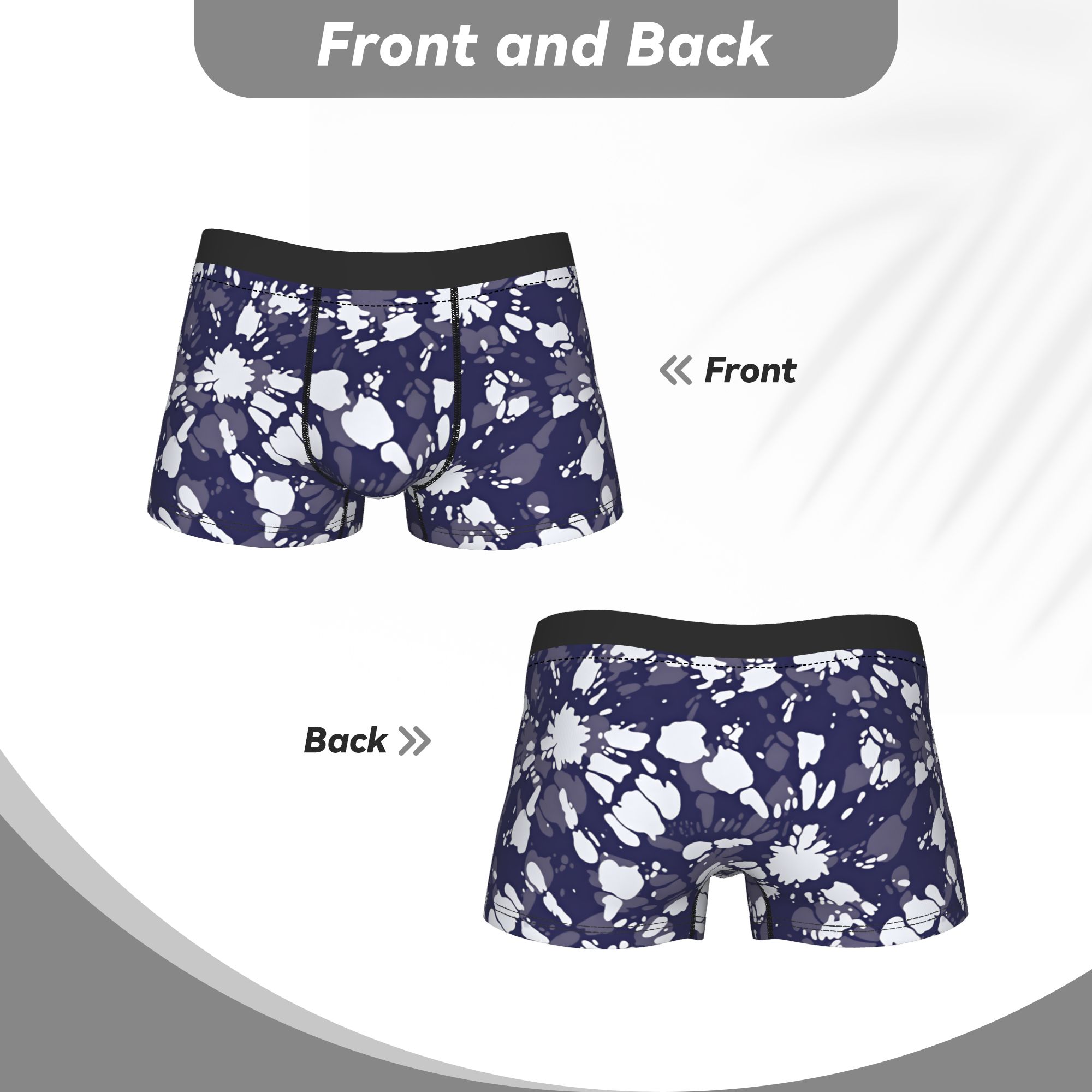 Boxer élégant monochrome tie-d - Shibori Tie Dye avis et prix